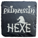 Schiefer Untersetzer 10 x 10 cm "Prinzessin/Hexe"